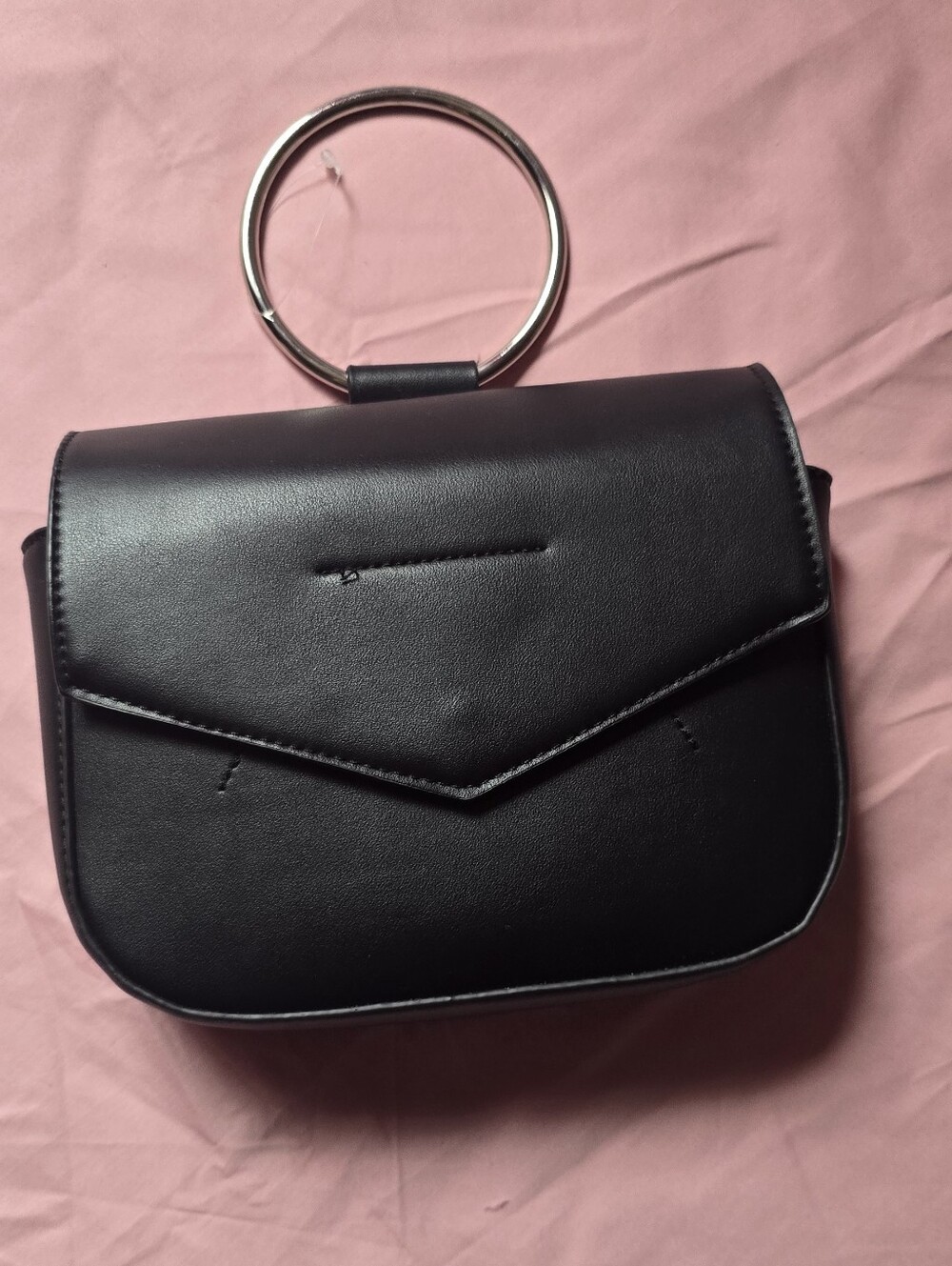 Colab Black Ring-Handle Women's Crossbody Bag